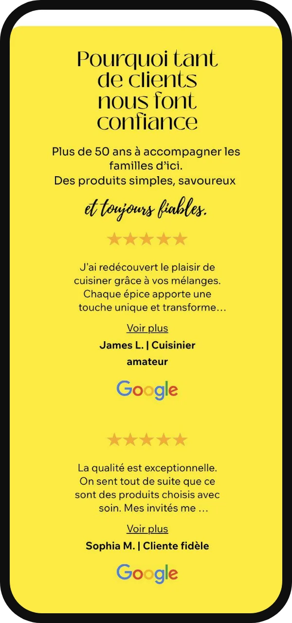Les avis de clients sur cellulaire.