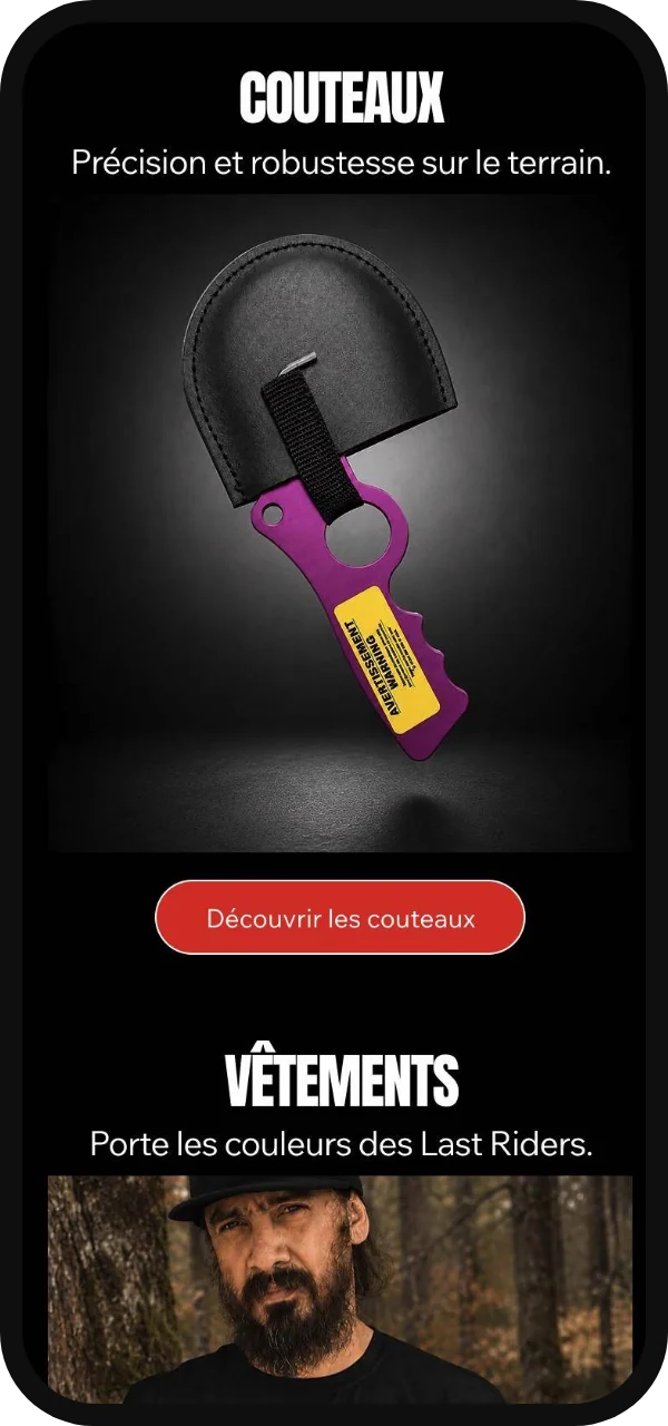 Le couteau d'éviscération sur cellulaire.